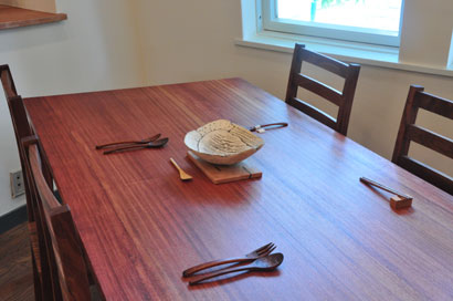 ブビンガ材柾目テーブル
